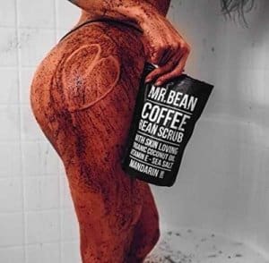 Mr. Bean Organic All Natural Coffee Bean Exfoliating Body Skin Scrub with Coconut Oil, Vitamin E, and Sea Salt - Mandarin