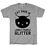 HUMAN Cat Hair Is Lonely People Athletic Grey 2XL T-Shirt