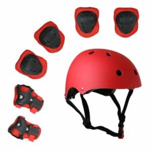 Lucky-M Kids 7 Pieces Outdoor Sports Protective Gear Set Boys Girls Cycling Helmet Safety Pads Set [Knee&Elbow Pads Wrist Guards] Roller Scooter Skateboard Bicycle（3-8 Years Old）