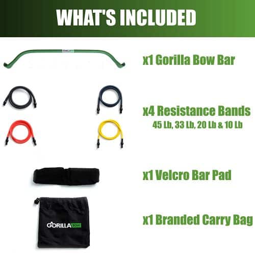 Gorilla Bow Portable Home Gym Resistance Band System | Weightlifting & HIIT Interval Training Kit | Full Body Workout Equipment