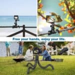 Phone Tripod, Flexible Cell Phone Tripod Adjustable Camera Stand Holder with Wireless Remote Control and Universal Clip 360° Rotating Portable Tripod for iPhone, Android Phone, Sports Camera GoPro