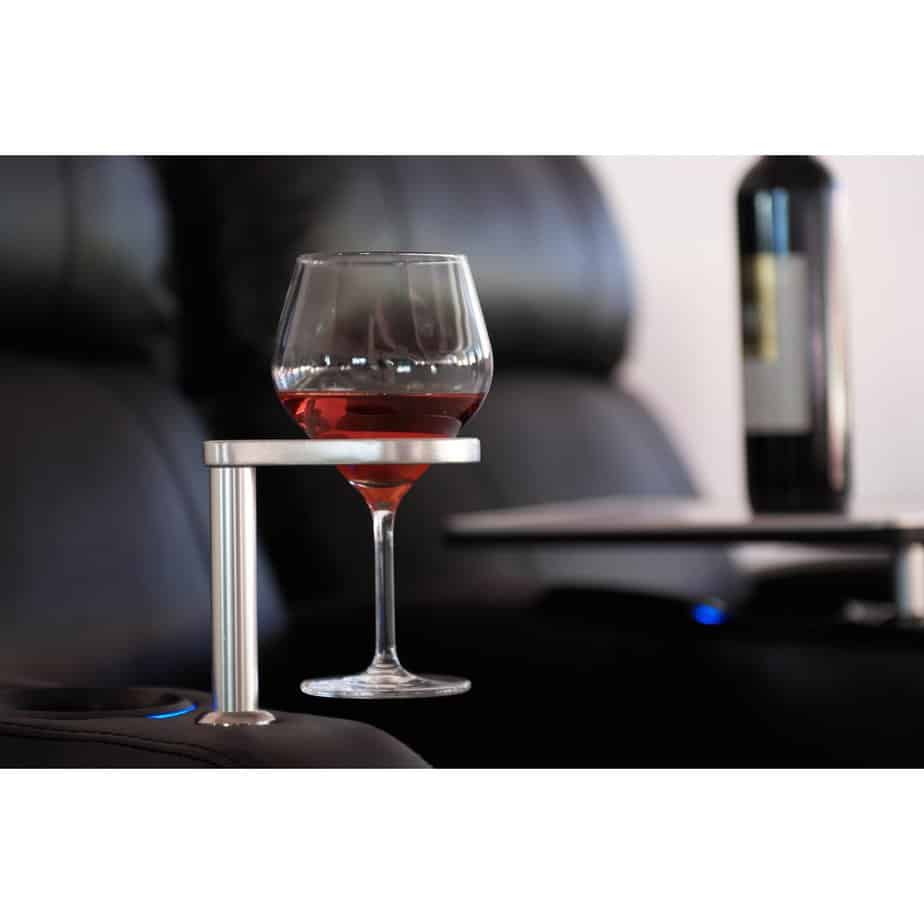 Octane Turbo XL700 Black Bonded Leather with Power Recline (Row of 3 Straight)-built-in wine holder?