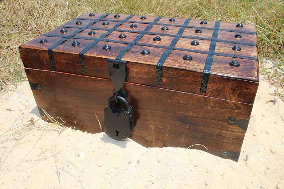 Wooden Pirate Treasure Chest Box