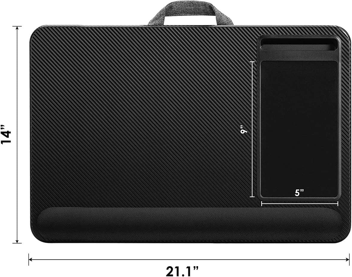 LapGear Home Office Pro Lap Desk with Wrist Rest, Mouse Pad, and Phone Holder Top