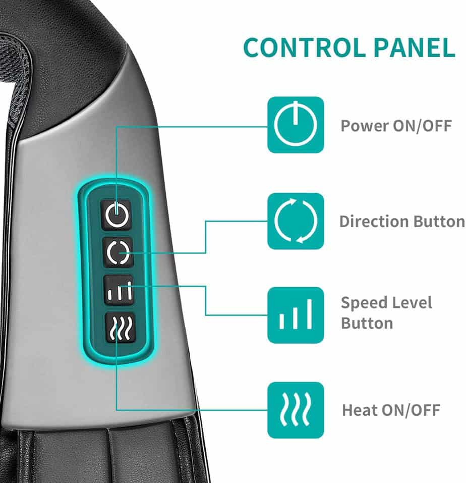 Shiatsu Neck and Back Massager with Soothing Heat, Nekteck Electric Deep Tissue 3D Kneading Massage Pillow