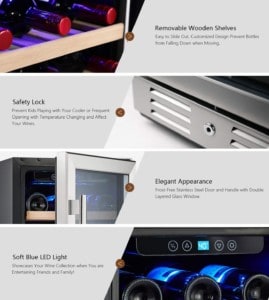Kalamera 15 Inch Wine Cooler Refrigerator