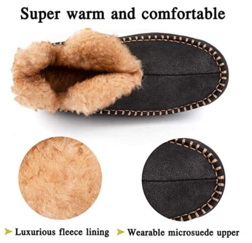 Warm Fleece Lining Moccasin Slippers
