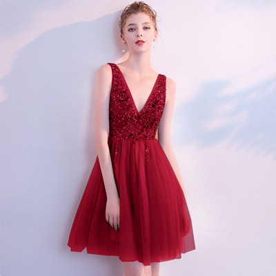 short red sequined prom dresses