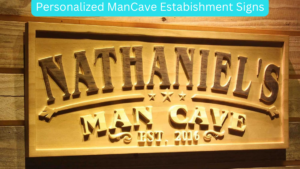 These personalized wooden engraved mancave establishment signs are a great gift for him. Get a personalized mancave establishment sign for your special guy now!