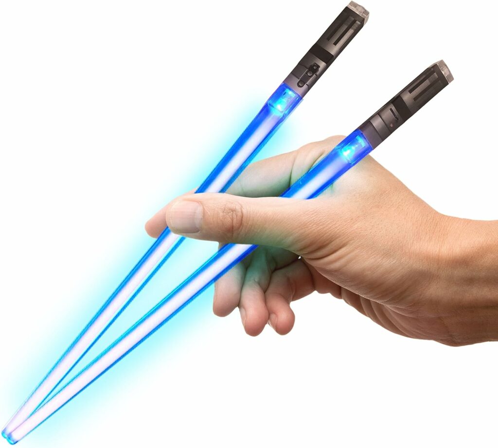 Lightsaber Chopsticks Light Up - LED Glowing Light Saber Star Wars Chop Sticks - Reusable Sushi Lightup Sabers Chopstick