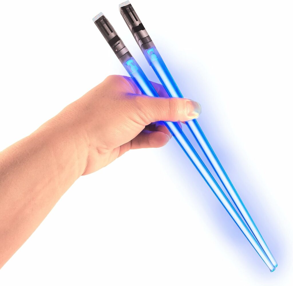 Lightsaber Chopsticks Light Up - LED Glowing Light Saber Star Wars Chop Sticks - Reusable Sushi Lightup Sabers Chopstick
