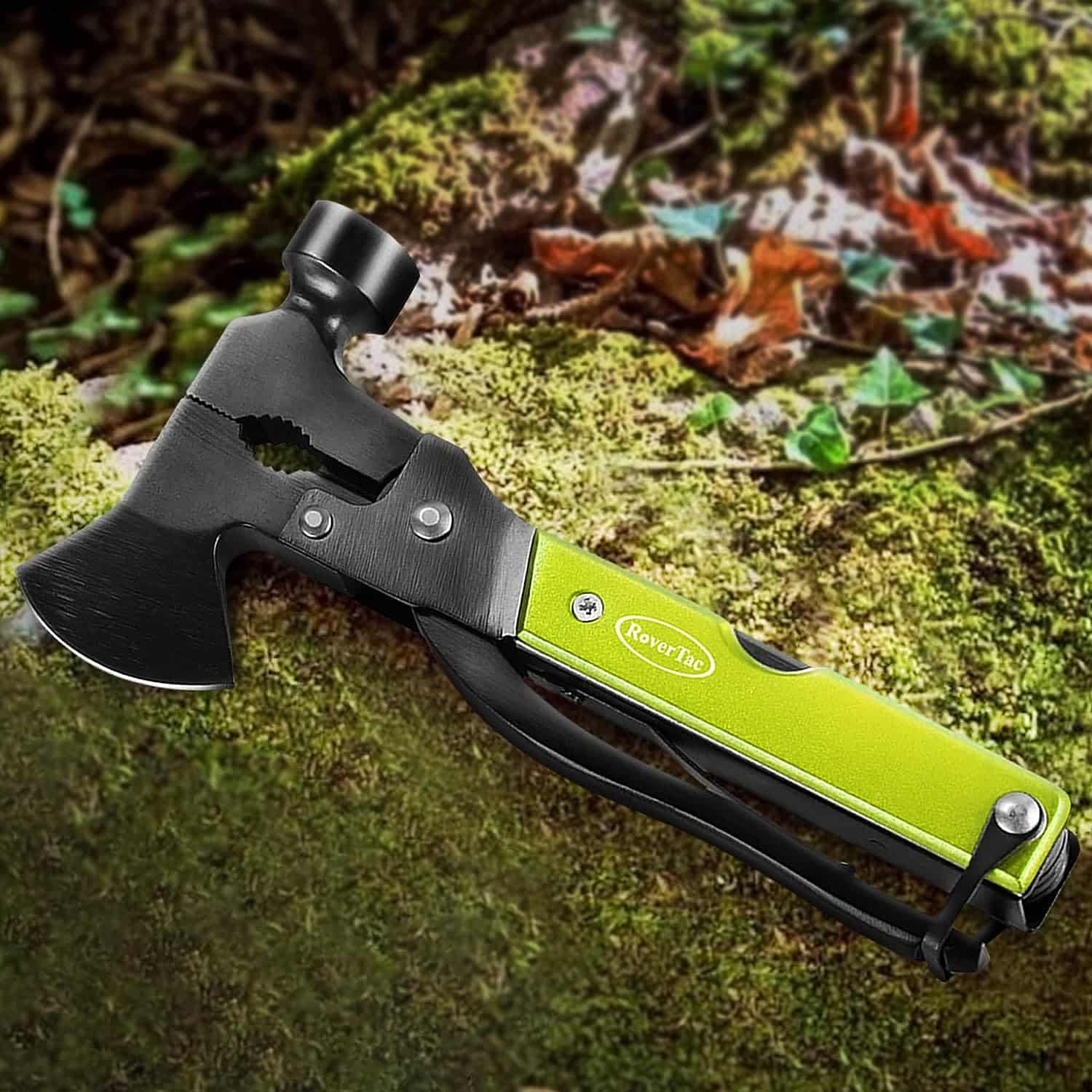 sideview RoverTac Multitool Axe Camping Survival Gear 14-in-1 Axe