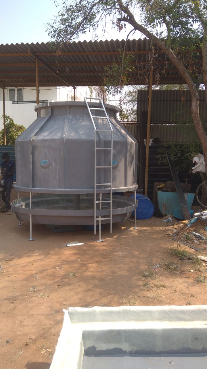 100TR Round Cooling Tower with Bottom